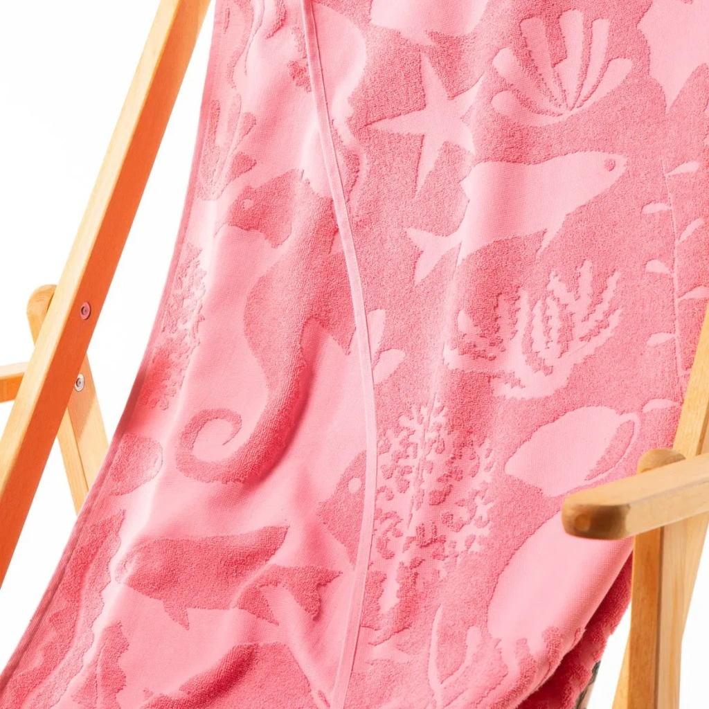 Telo da spiaggia in Cotone Tropical Jacquard