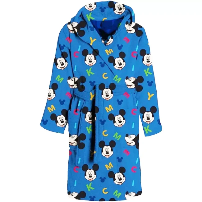 Accappatoio Bambino con Cappuccio in Spugna Mickey Mouse