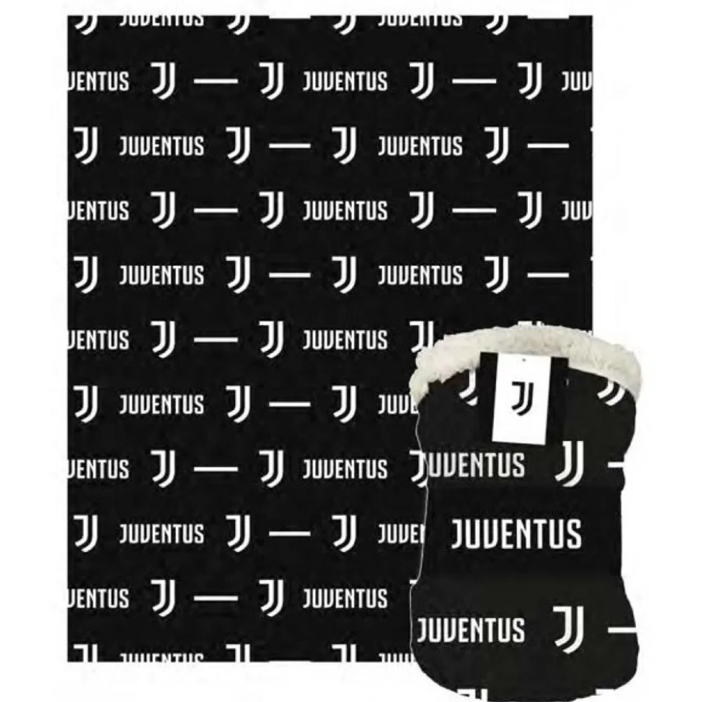 PLAID AGNELLATO JUVE 130X160 CON BANDEROLL NOVIA