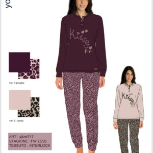 PIGIAMA DONNA SERAFINO CALIBRATO INTERLOCK YMIC19 Y&M