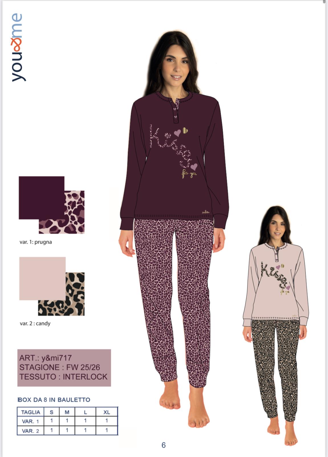 PIGIAMA DONNA SERAFINO CALIBRATO INTERLOCK YMIC19 Y&M 14 PIGIAMA DONNA SERAFINO CALIBRATO INTERLOCK YMIC19 Y&M