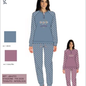 PIGIAMA DONNA SERAFINO INTERLOCK YMI723 Y&M