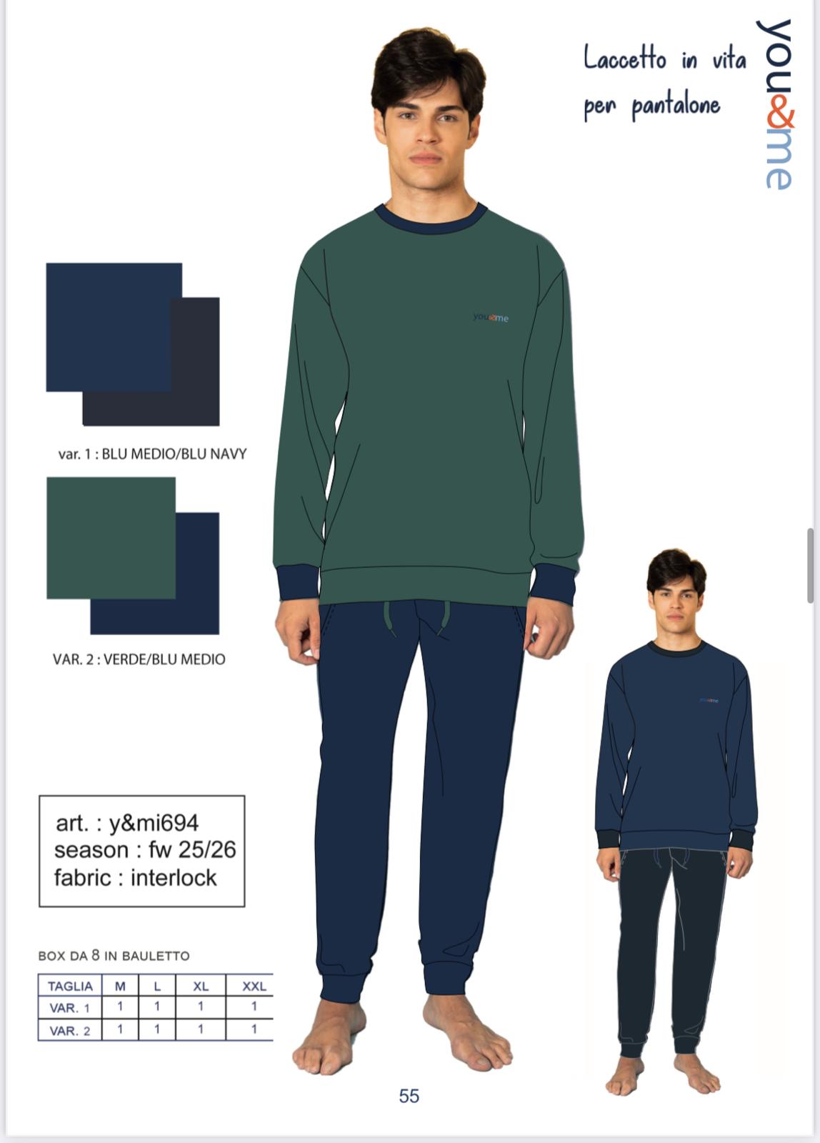 PIGIAMA UOMO SERAFINO INTERLOCK YMI694 Y&M 9 PIGIAMA UOMO SERAFINO INTERLOCK YMI694 Y&M